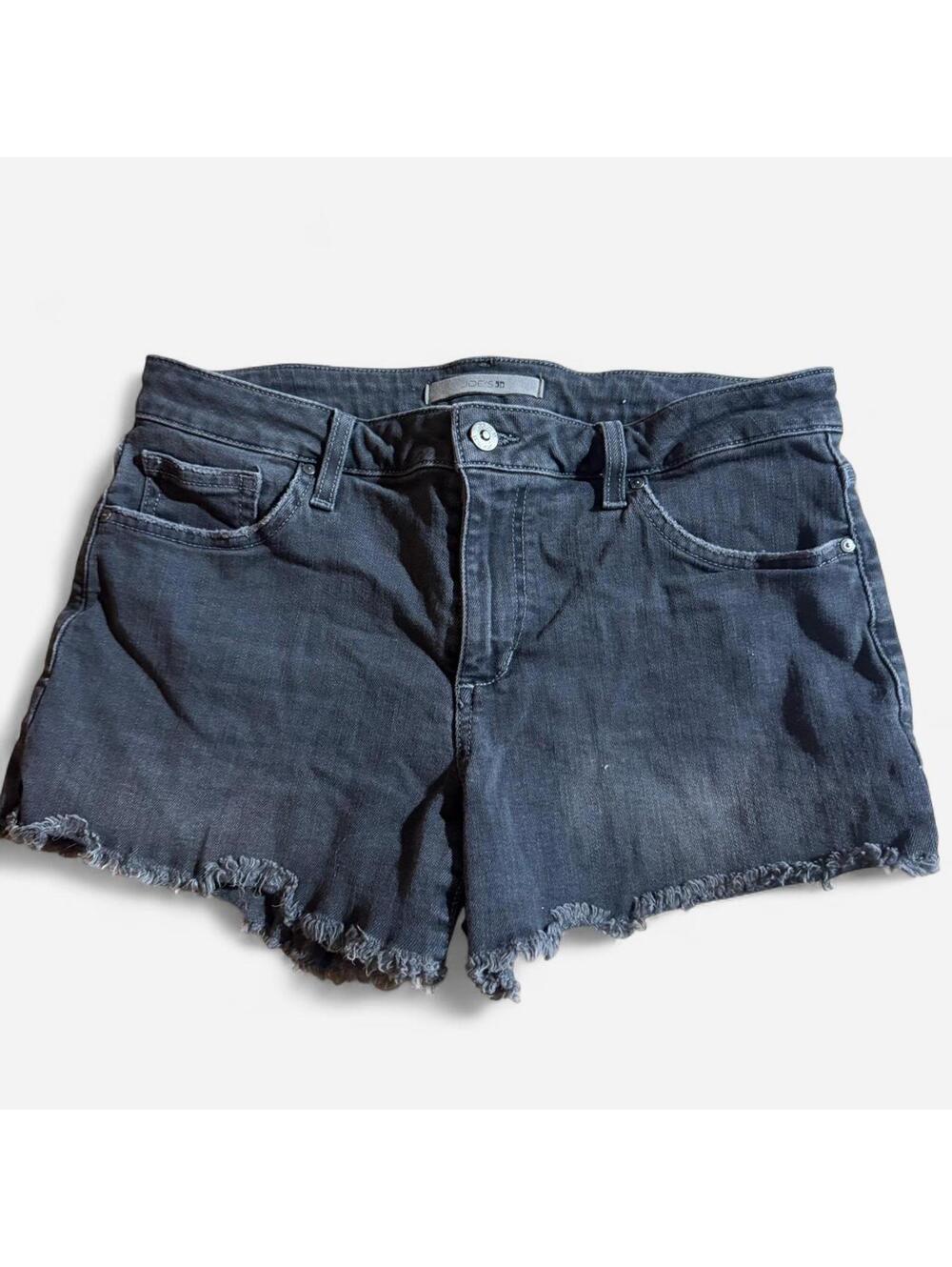 Joe’s Jeans Dark Grey/Black Denim Cutoff Mini Shorts, Size 29